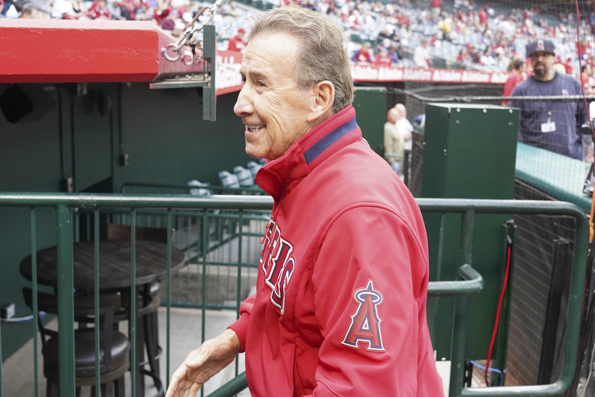Los Angeles Angels owner Arte Moreno reacts during the game against the Boston Red Sox at Angel Stadium.